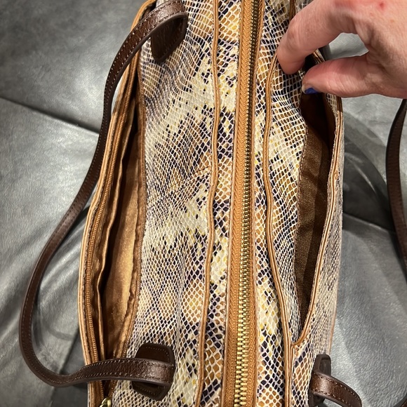 HOBO Friar Leather Python Embossed Shoulder Bag - Picture 7 of 10